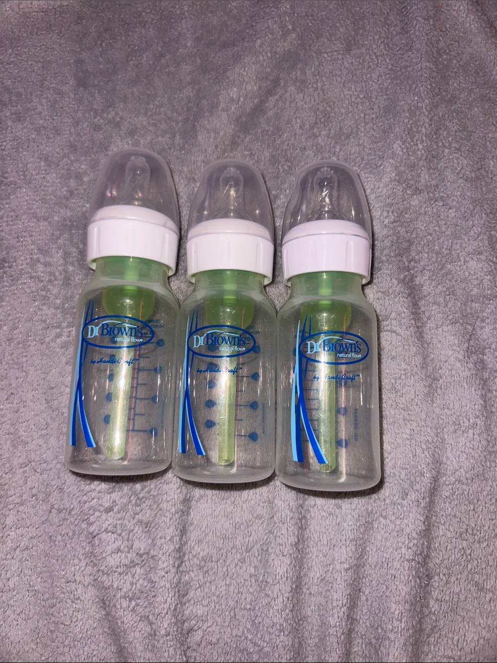 Dr. Brown's 4oz Clear Baby Bottles with Green Vent - Set of 3
